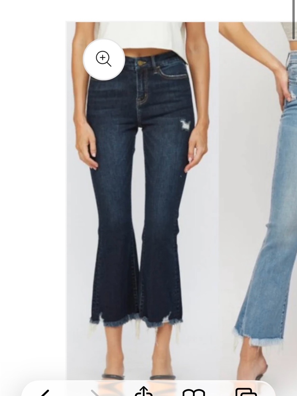 Mica - Dark wash Blue Flare crop Jeans - size 25